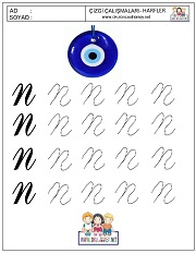 o harfi çizgi çalışması